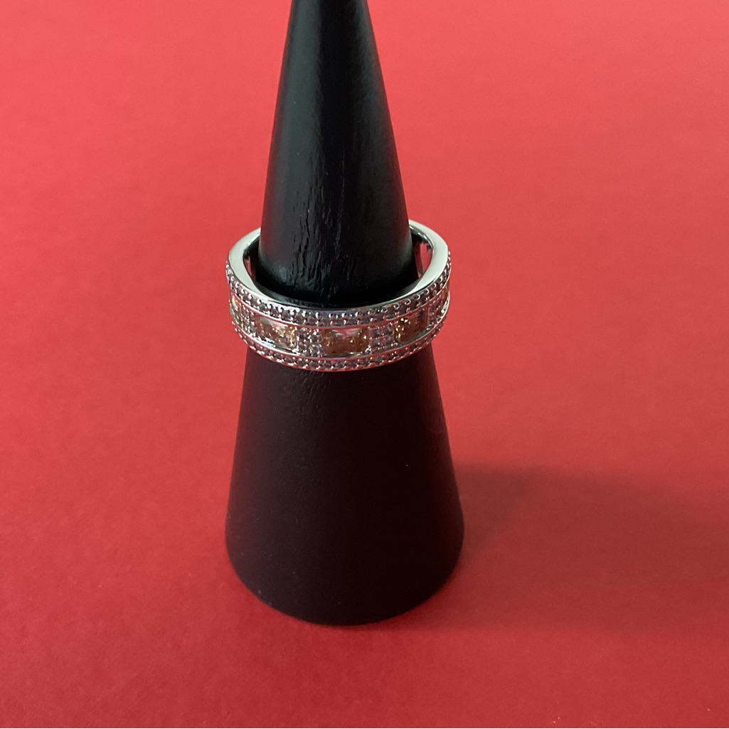 Bomb Party Rbp7182 “The Khloe Ring” Smokey Topaz Cz On Rhodium Size 9 Ring Nwt